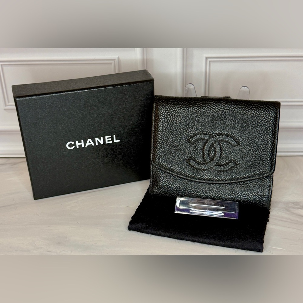 Chanel Black Caviar Leather Compact Bifold Wallet | Authentic | Full Set - Picture 11 of 11